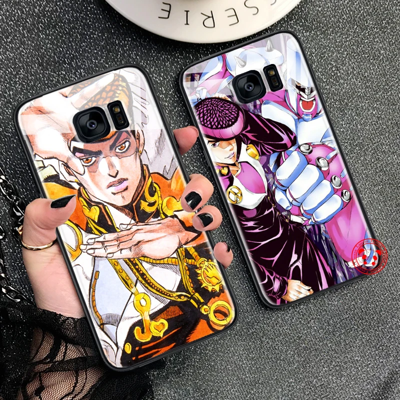 189d JoJo странные приключения заказкая стеклянная чехол для Samsung S7 край S8 S9 S10 Plus Note 8 9