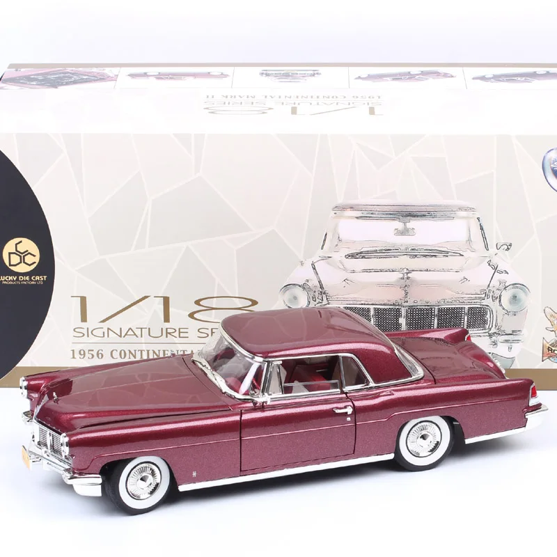 

Road Signature 1/18 Scale Big Retro 1956 Ford Lincoln Continental Mark II Diecasts & Toy Vehicles Metal Auto Car Model Burgundy