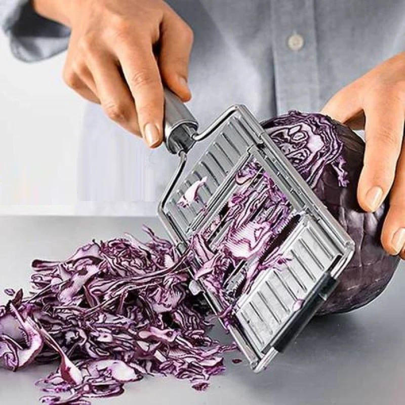 New Multi Vegetable Slicer Stainless Steel Shredder Cutter Grater Slicer Adjustable Kitchen Tool Onion Cabbage Replaceable Blade