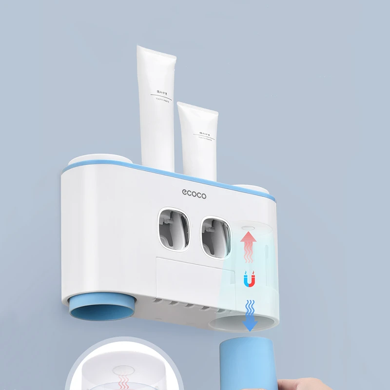 3Colors Wall-mount Toothbrush Holder Auto Squeezing Toothpaste Dispenser Cup Storage Bathroom Accessories | Дом и сад