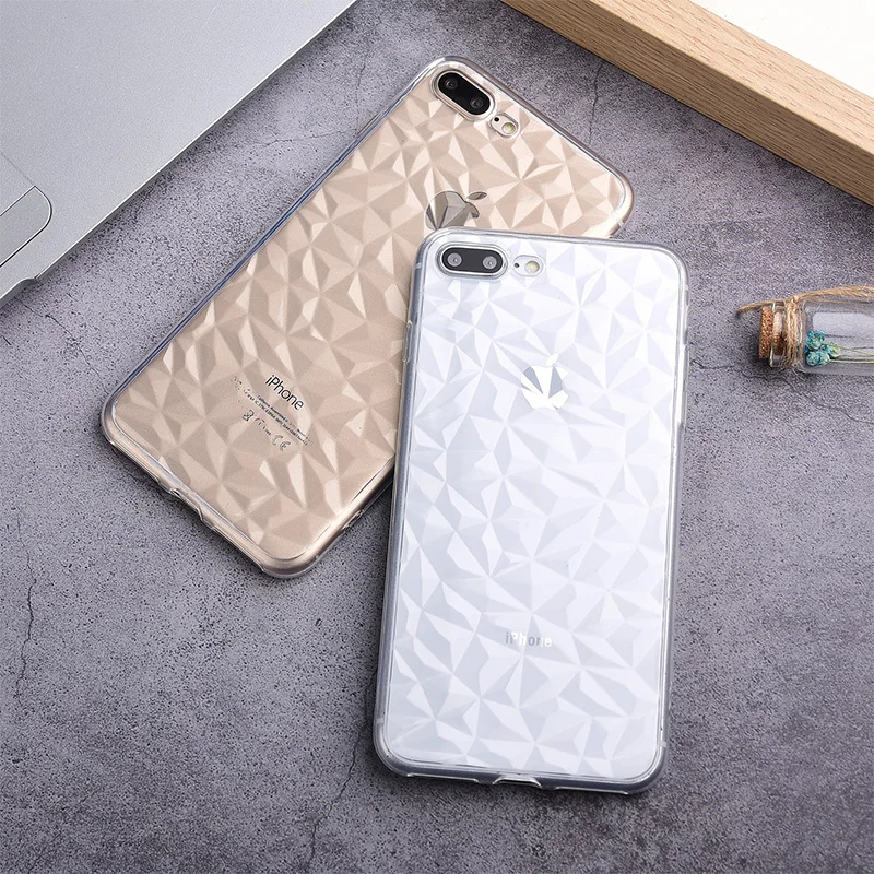Прозрачный мягкий чехол для телефона из ТПУ в форме бриллианта защитный Apple iPhone X