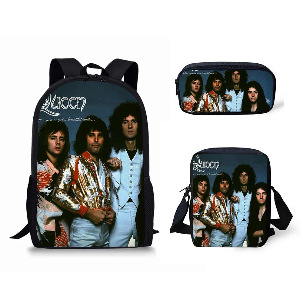 HaoYun The Queen Band School Bags for Boys 3pc/set Students School Supplies School Backpack Bookbag With Mini Flaps Bag Satchel