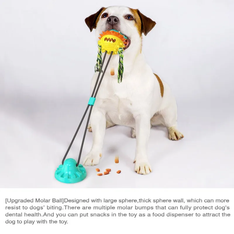 

Dog Ball Toy Chew Toy Rope Pull with Suction CupSucker Ball Can Leakage Food Dog Toothbrush Teether for Dog Biting Toy Dropship