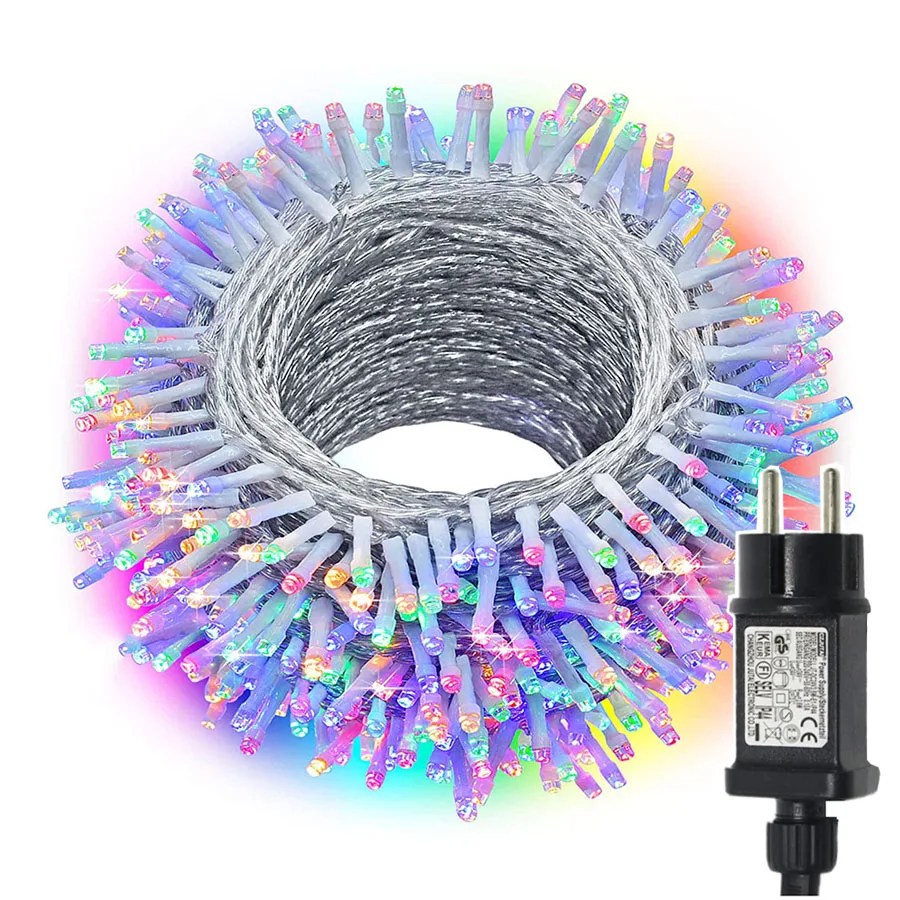 

Christmas String Light 500/800 LED Plug-in Waterproof Fairy Twinkly Light Outdoor Garland Light for Xmas Tree Party Decor