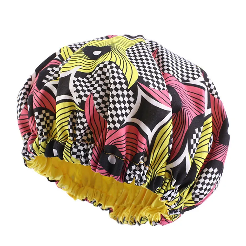 

Baby Kids Double Layers Reversable Satin Silky Lined Hair Bonnet Children's African Printed Night Sleep Cap Turban Beanie TBK-40