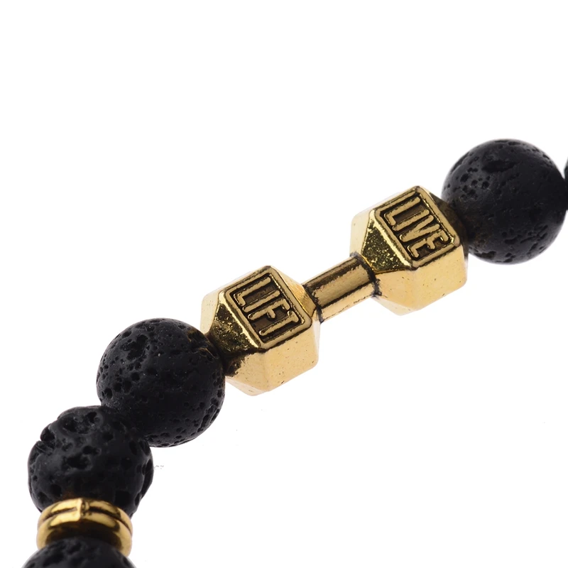 Классический эластичный браслет из гантели с бусинами для мужчин Винтажный