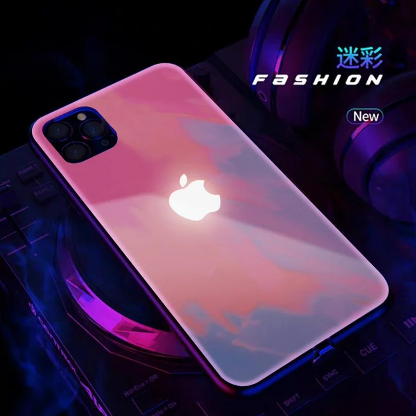 

Phone Case For IPhone12 Case Glowing Call Flashing Apple 11 Pro MaxGlass Shell Smart Voice Control XS Max Protective Cover