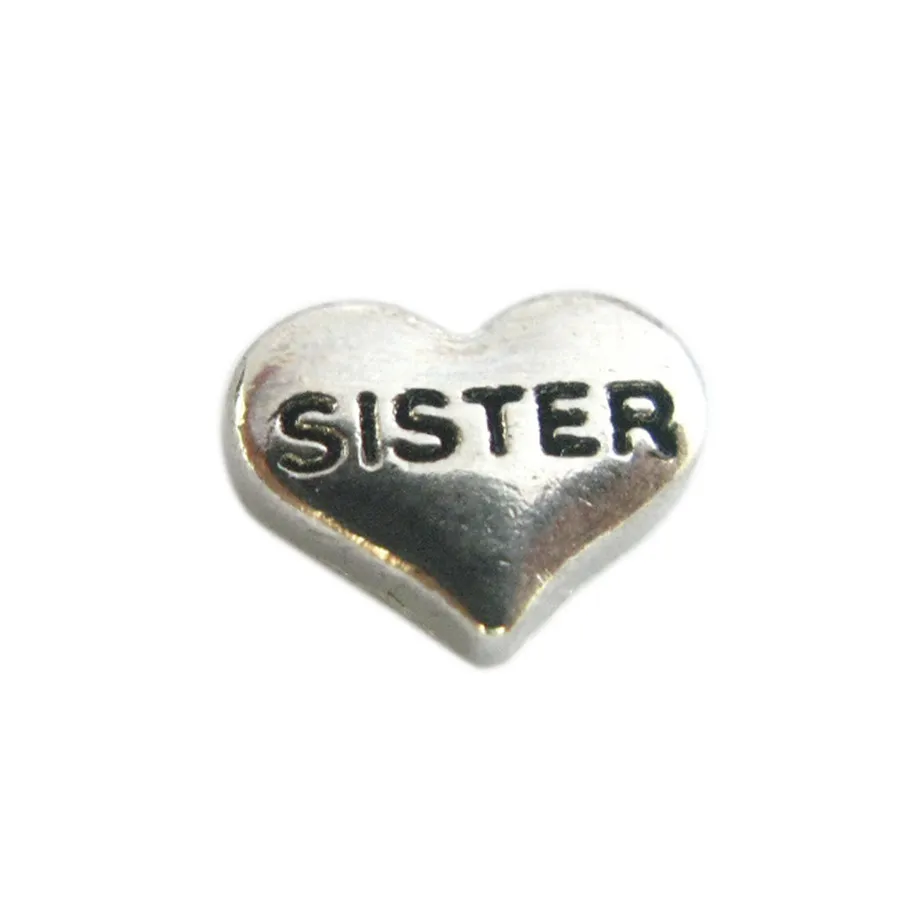 FC1093 sister 10 шт./лот несколько вариантов Dream Love Mom hearts плавающий медальон шармы на память для жизни медальон памяти как подарок - Цвет: FC1093 sister
