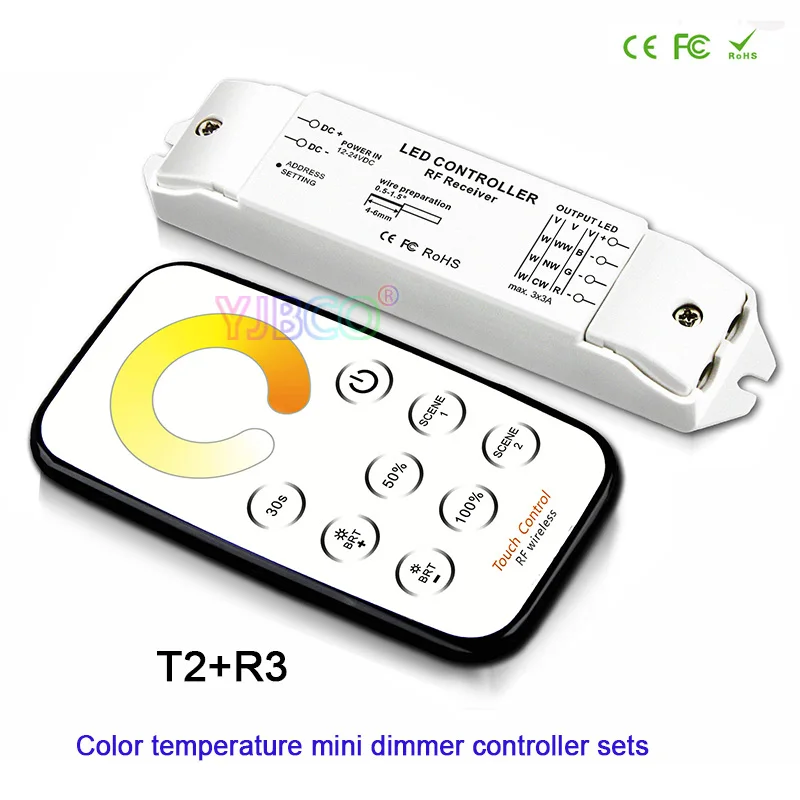 Bincolor mini RF беспроводной пульт дистанционного управления Затемнением/CCT/RGB/CW NW WW