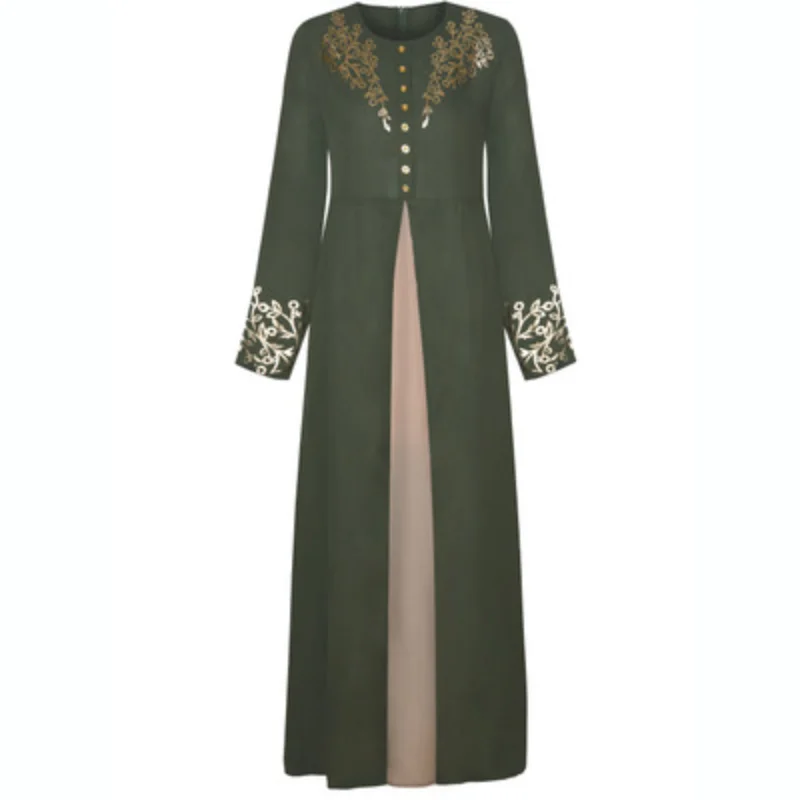 

Muslim gilded dress women's wear abaya Dubai Turkish Islamic Clothing Kaftan robe women's robe women's dress