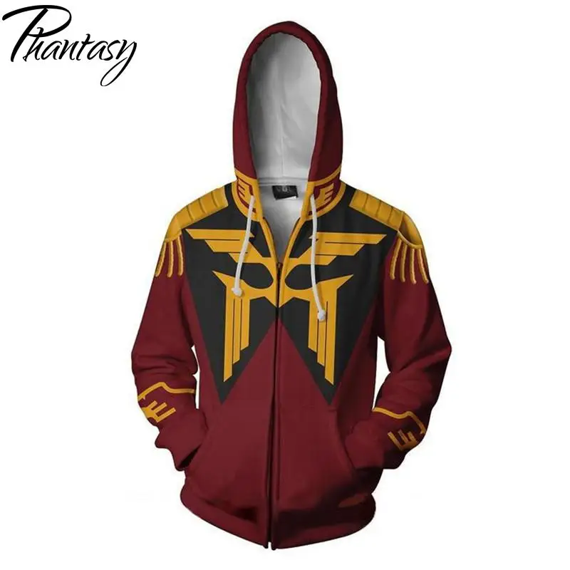 

Phantasy Men Women Hoodies 3D Printing Hooded Cardigan Long Sleeves Cosplay Anime Mobile Suit Gundam Hoodie Zipper Clothes