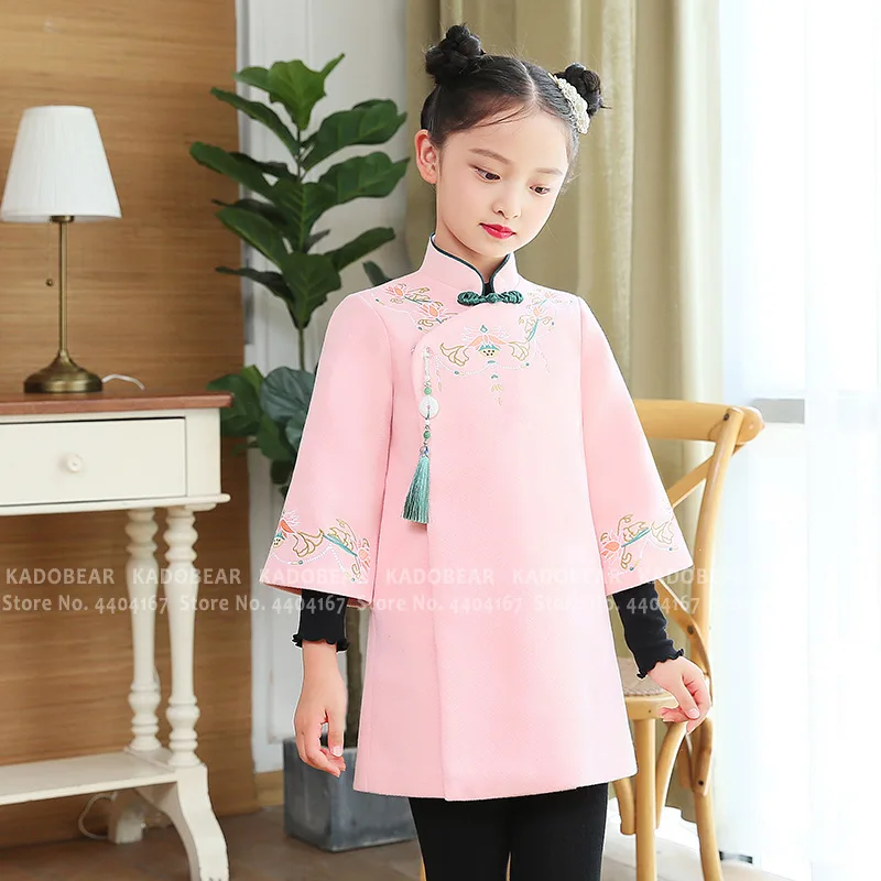 Qipao для мамы и дочки Китайская традиционная детская одежда костюм Hanfu Tang ретро