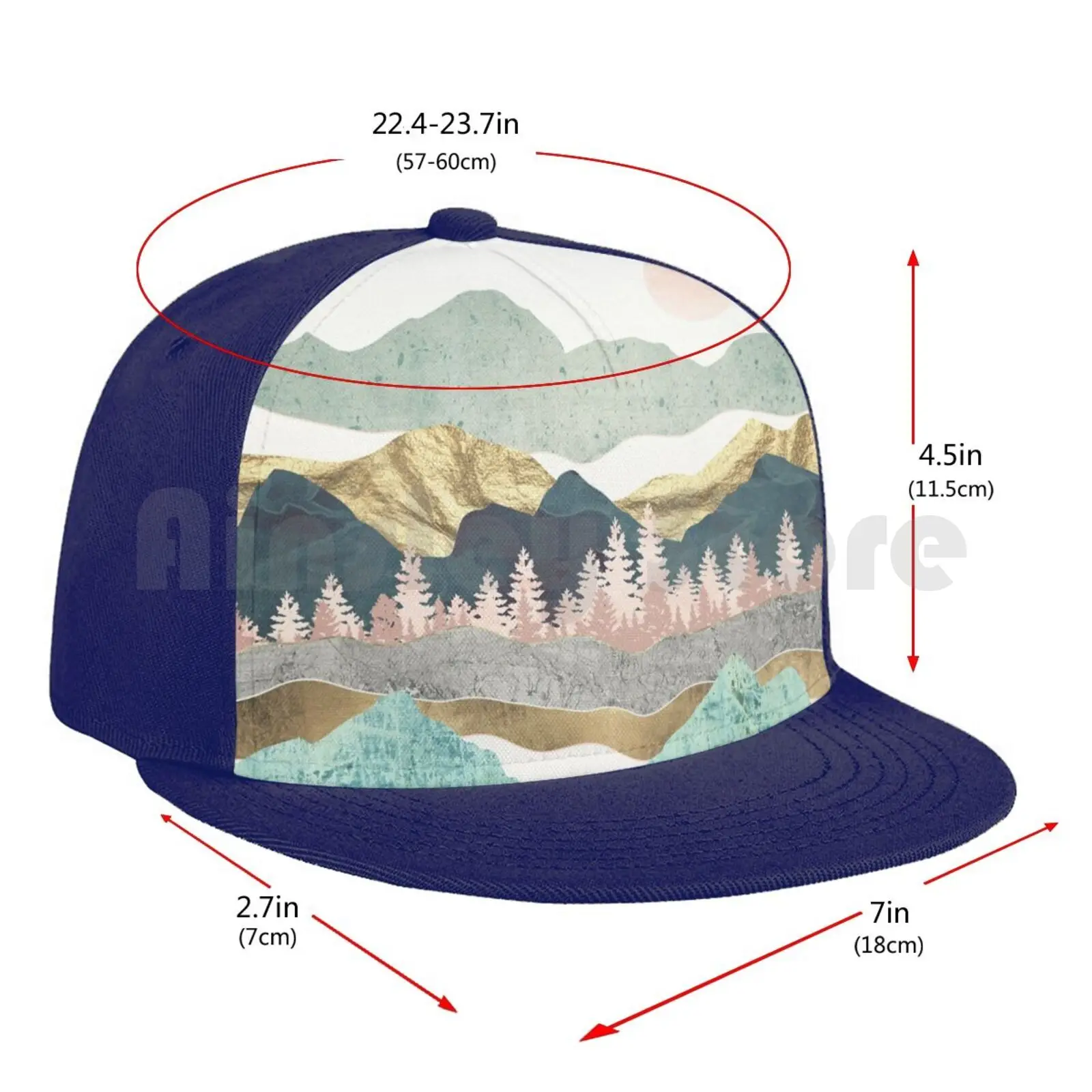 

Summer Vista Baseball Cap Unisex Mesh Casual Print Adjustable Summer Vista Season Landscape Nature Abstract Contemporary Modern