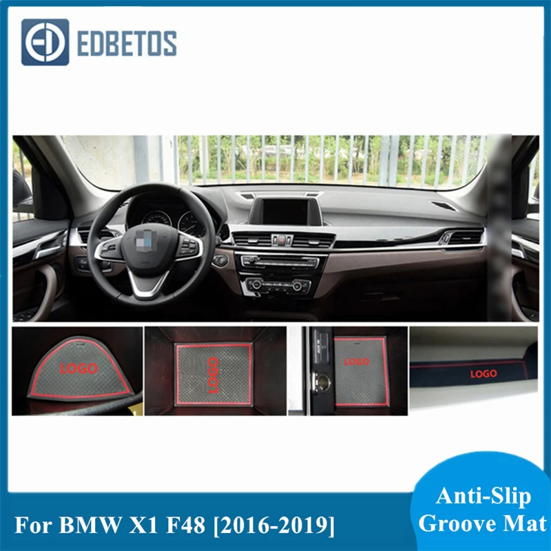 

For BMW X1 F48 2016 2017 2018 2019 Accessories For BMW X1 F48 Anti-Slip Dirty Door Groove Mat For BMW X1 Gate Slot Coaster Mat