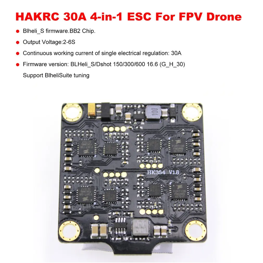 30A 4-в-1 BLHELI_S ESC Mini F3 F4 плата контроллера полета встроенный барометр OSD 20x20 мм