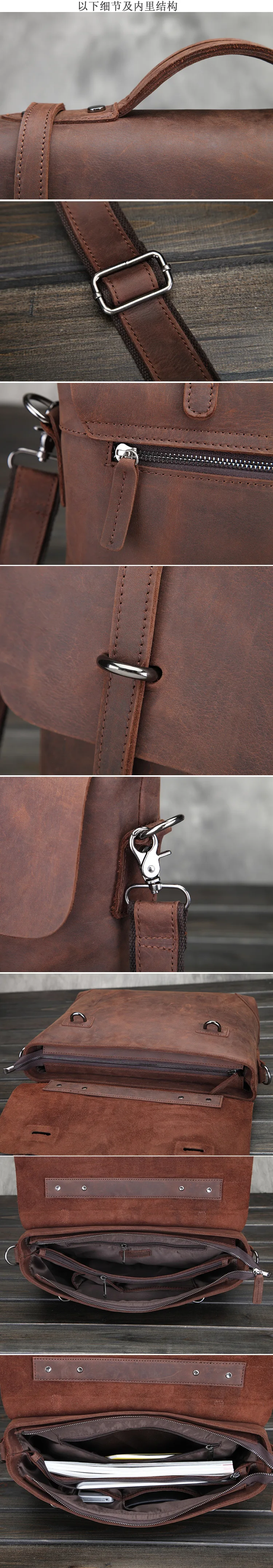 Сумка-мессенджер XIYUAN мужская из натуральной кожи маленький саквояж на плечо в