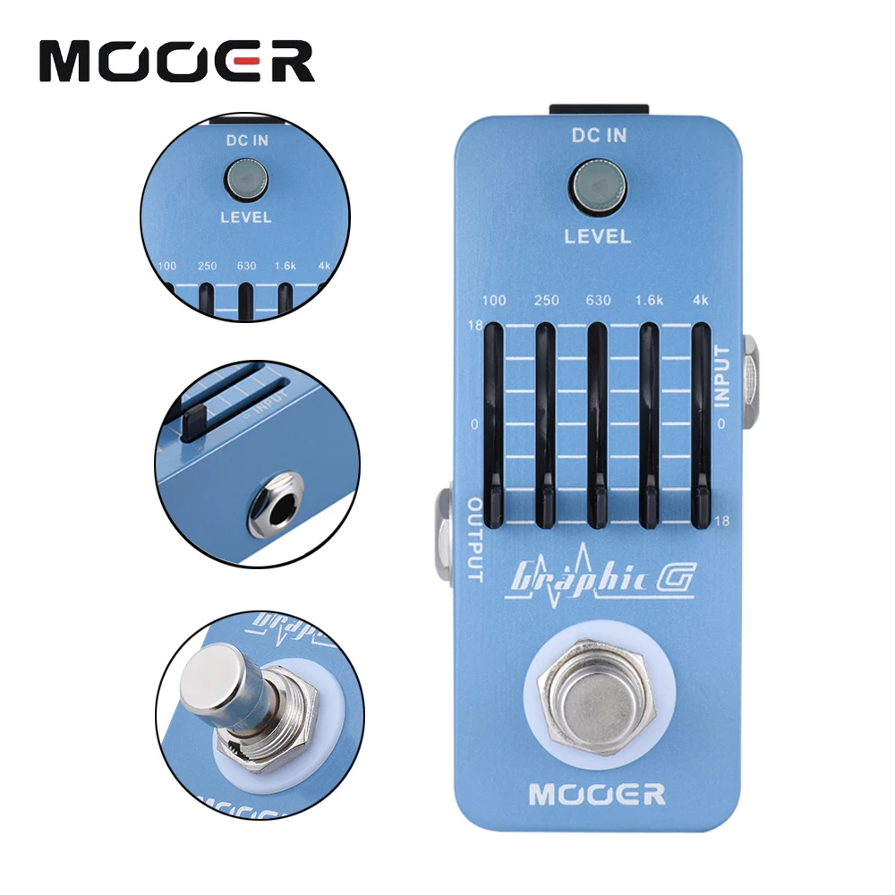 Mooer педаль графических эффектов G 5-Band True Bypass MEQ1 для электрогитары Reverb гитара
