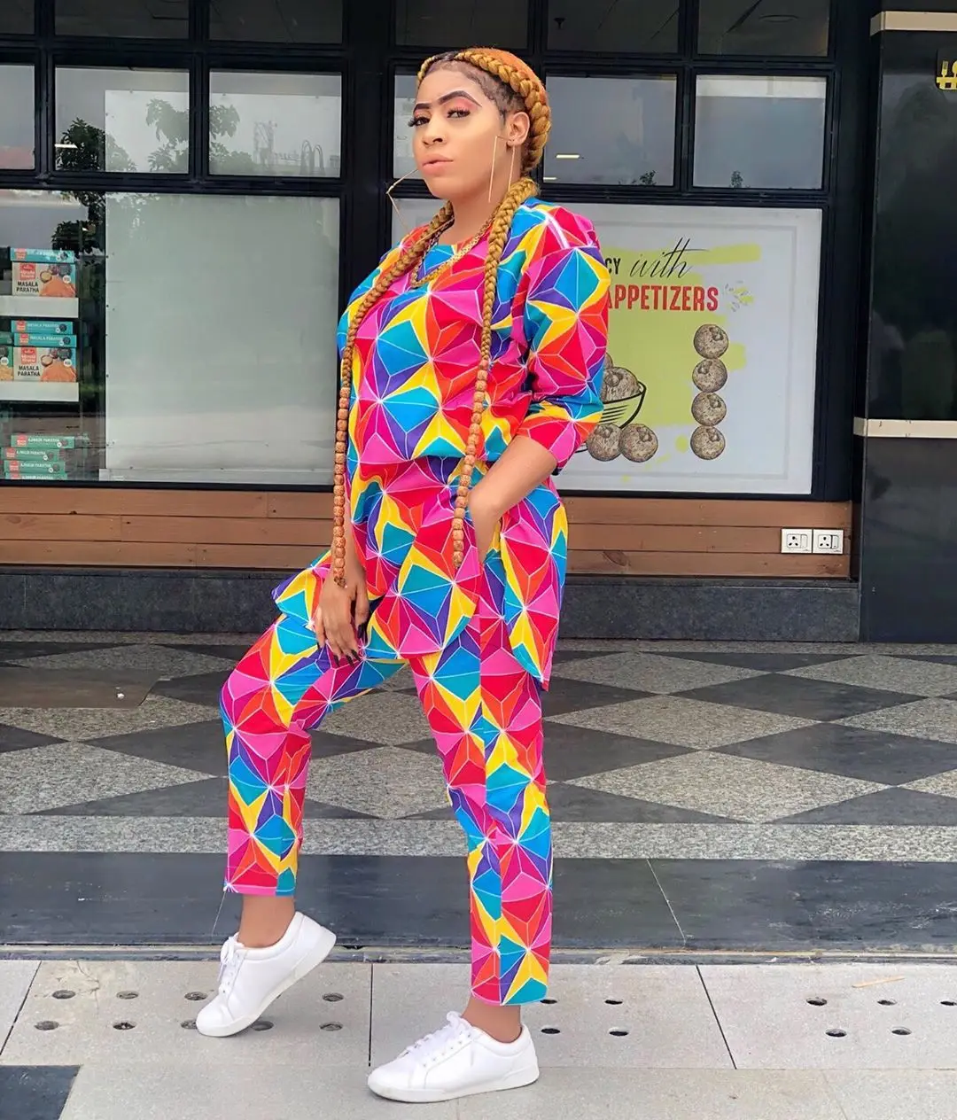 2019 Европа и США новые модные женские свободные брюки с геометрическим принтом из