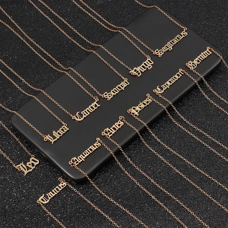 Женское винтажное ожерелье с буквами двенадцать созвездий|Цепочки| |