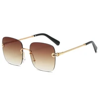 trendy sunglasses for women and men rimless sunglasses fashion personality street photography europe and america 2021 new style