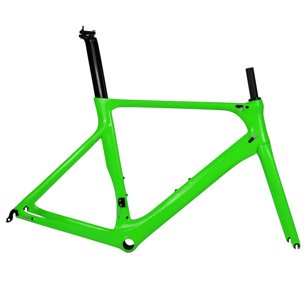 Light Green Color Spcycle T1000 карбоновые рамы для дорожного велосипеда Aero гоночный дорожный руль для велосипеда, углеродный кадров 700C карбоновые рамы для дорожного велосипеда ets 50/53/56 см - Цвет: Light Green Color