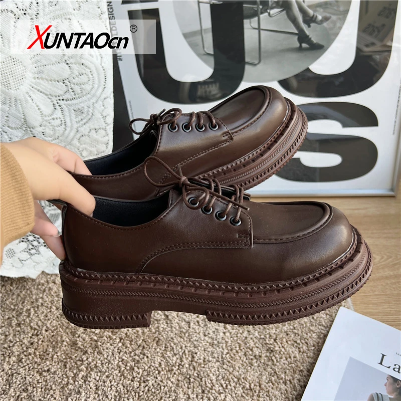 

Туфли женские на платформе, круглым носком, Винтажная обувь в стиле «Лолита», оксфорды, для студенток, для девушек и женщин