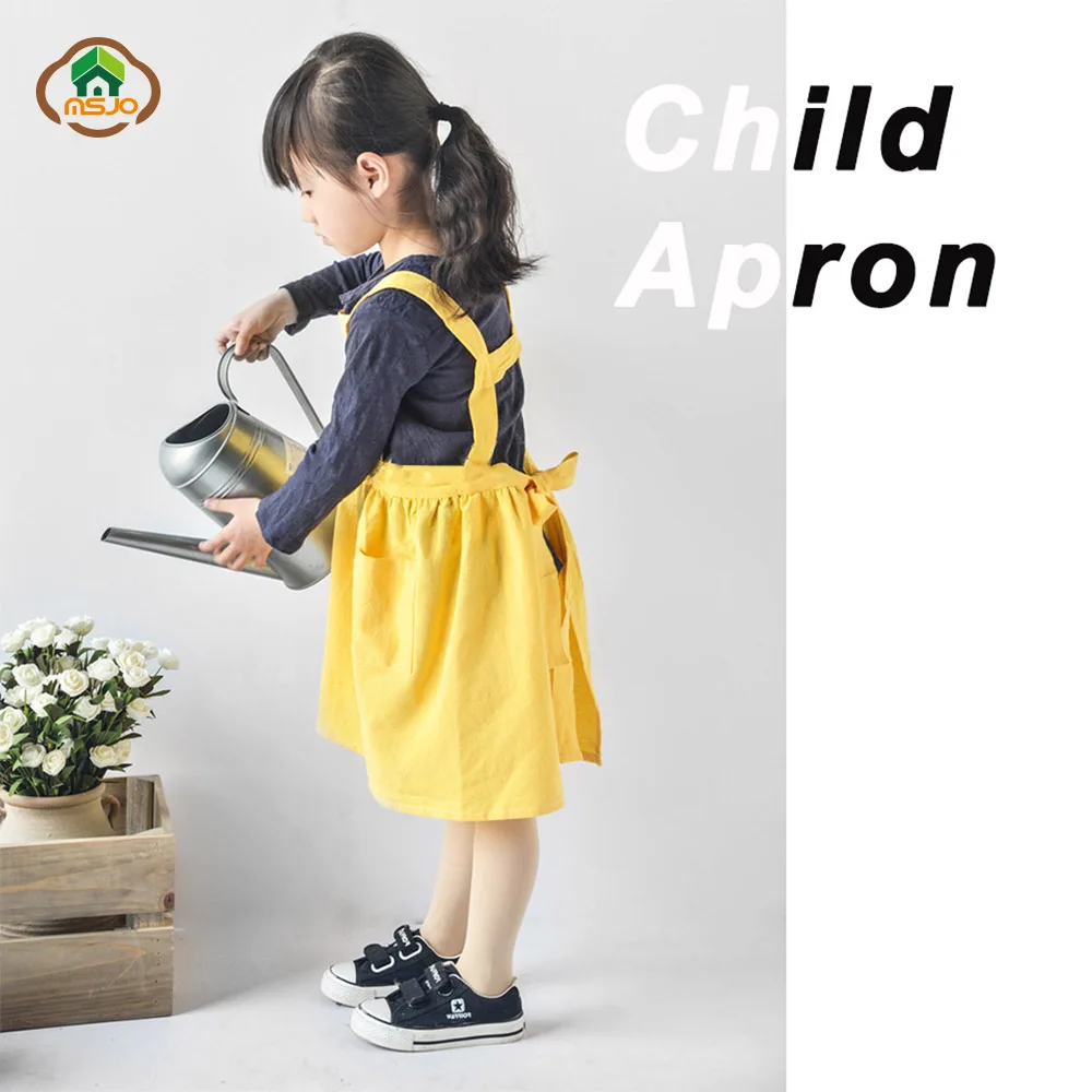 Фартук детский хлопковый с художественной росписью школьные песочные часы | Дом