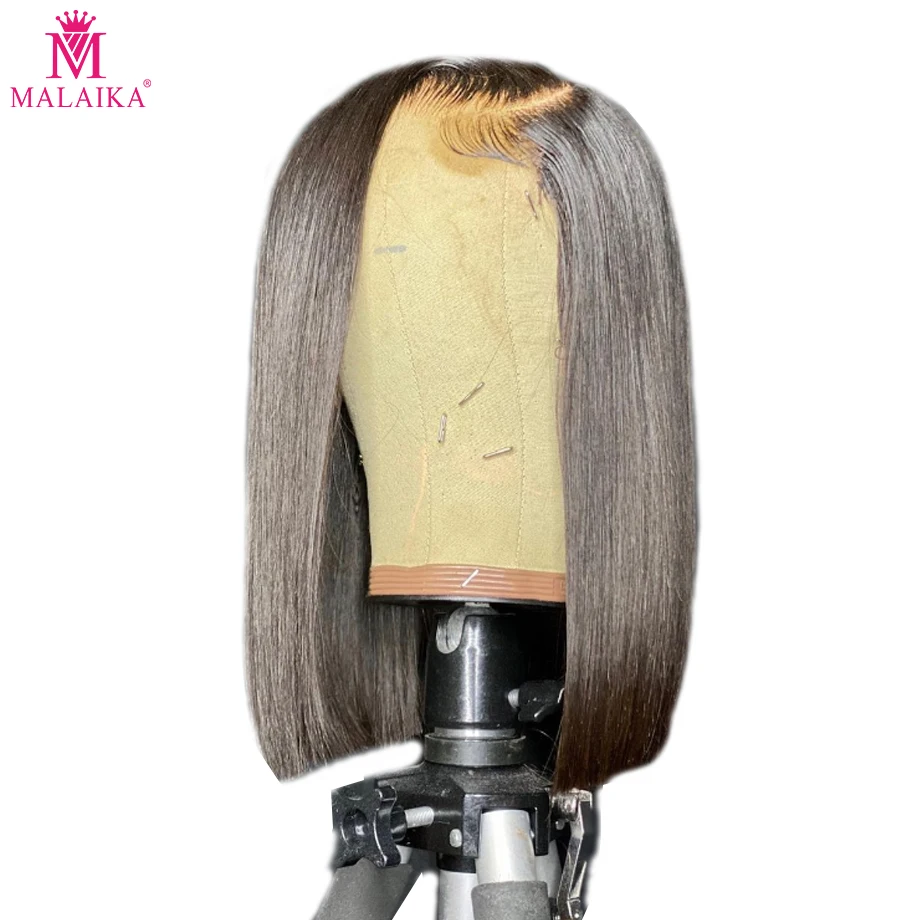 Malaika Blunt Cut Bob Wig Brazilian Lace Front Human Hair Wigs Straight Bob Wig For Black Women Remy 13x4 Lace Closure Bob Wigs