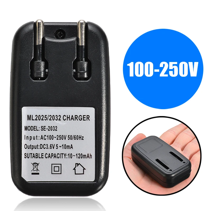 AC100-250V зарядное устройство для батарей 10-120 мАч черная вилка европейского