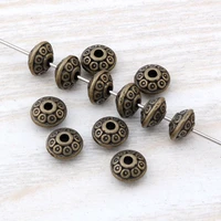 50pcs 6mm metal oval ufo loose spacer beads for diy jewelry making