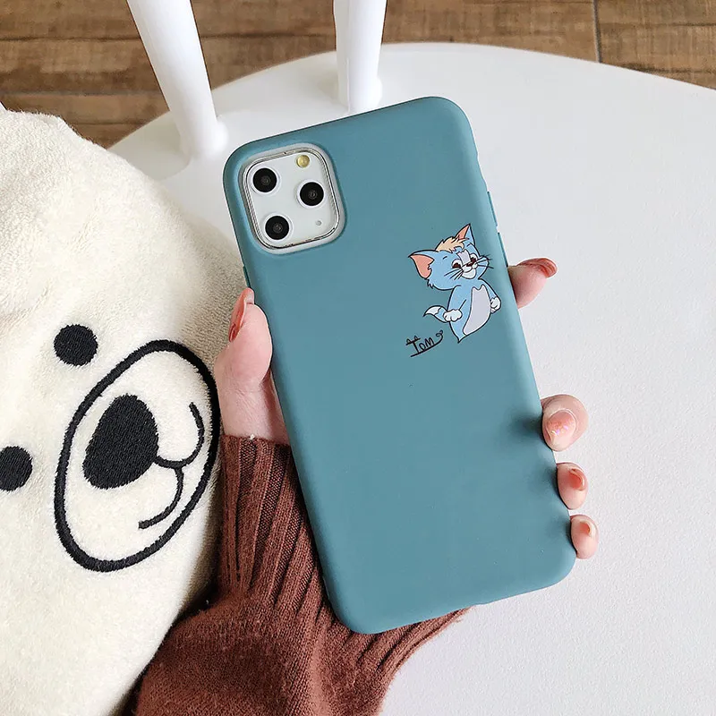 Милый чехол для телефона с кошкой и мышкой для iPhone 11Pro X XS Max XR 6 6S 7 8 Plus Милый Мягкий ТПУ силиконовый защитный чехол - Цвет: 1
