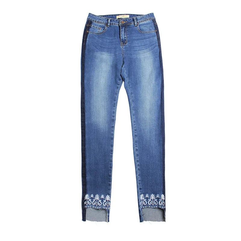 Европейские осенние зимние новые женские джинсы с завышенной талией Стрейчевые