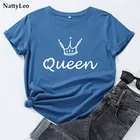 Женская футболка с принтом Queen, летняя футболка с коротким рукавом и круглым вырезом, из 100% хлопка, большие размеры