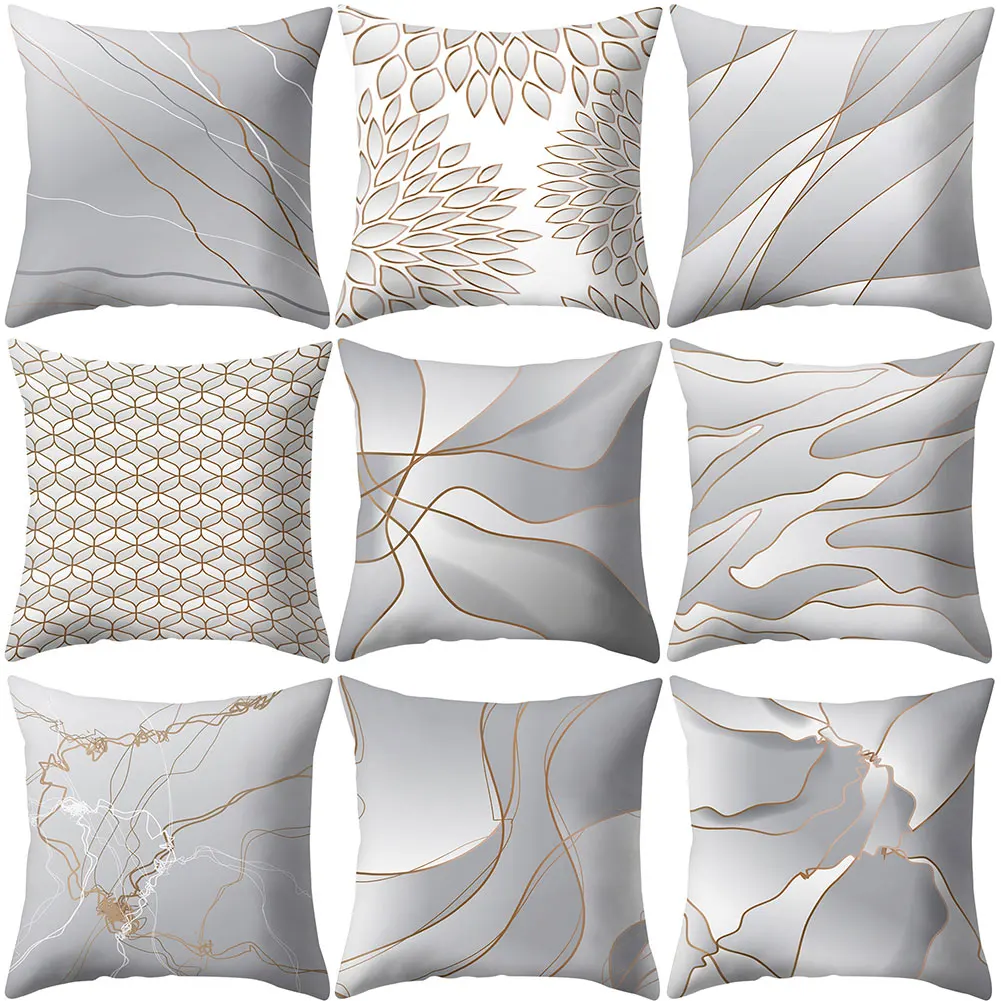 Лидер продаж листьев линии Шотландка Печать Подушка Чехол для подушки дом