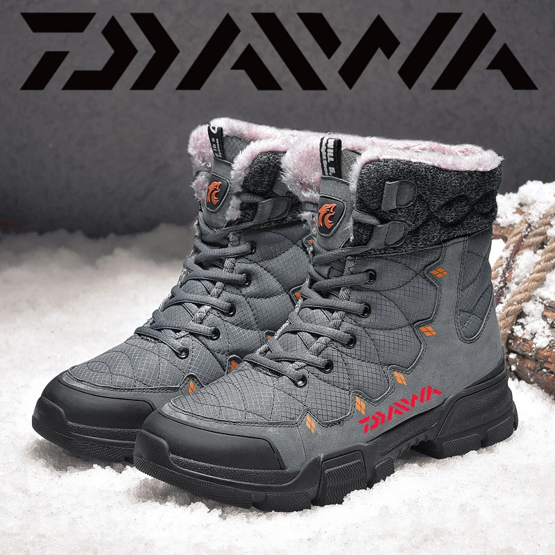 

Daiwa New Winter Men's Snow Boots High Quality Warm Plush Waterproof Boots Fishing Outdoor Fishing High-Top Big Size Shoes