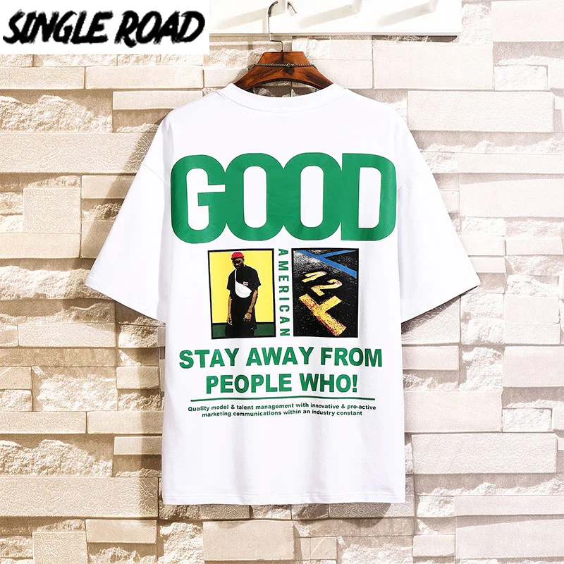 Одна дорога мужская белая футболка 2021 тройники оверсайз Хлопок Панк Хип Хоп
