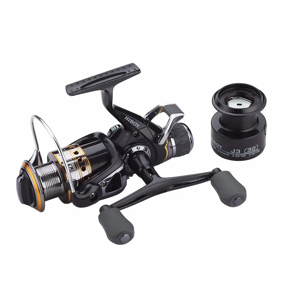 Carp Spinning Fishing Reels, Left/Right Handle Metal Spool, 9+1BB, Stainless steel Shaft, Rear Drag Wheel, 1 Spare Plastic Spool