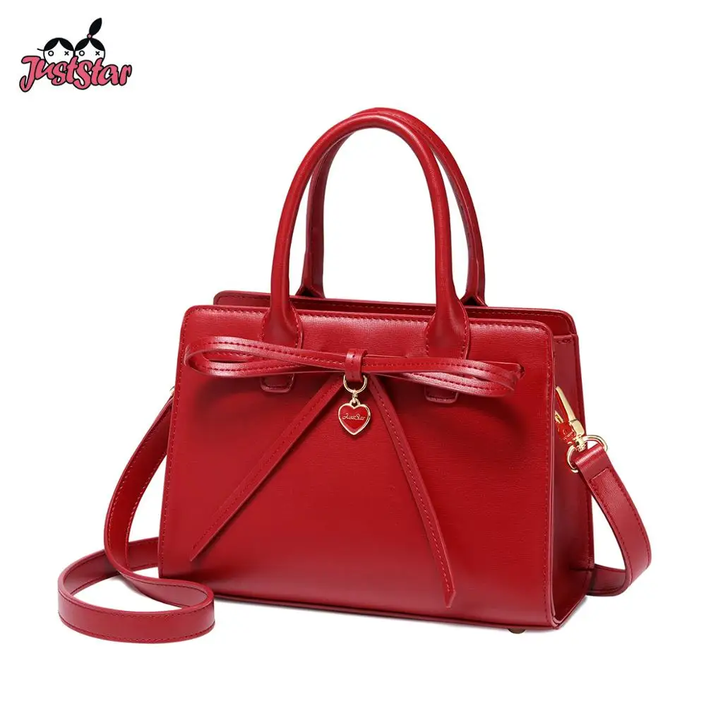 Бренд JUST STAR сумка тоут из искусственной кожи модные красные женские сумки с