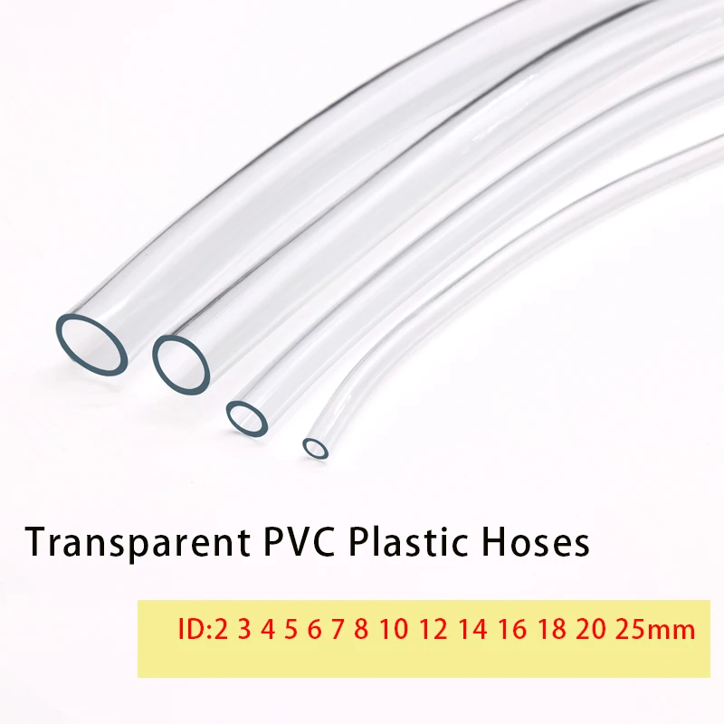 

1M/3M Transparent PVC Plastic Soft Hoses High Quality Water pump Flexible Tube 2 3 4 5 6 8 10 12 14 16 18 20 25mm Inner Diamete
