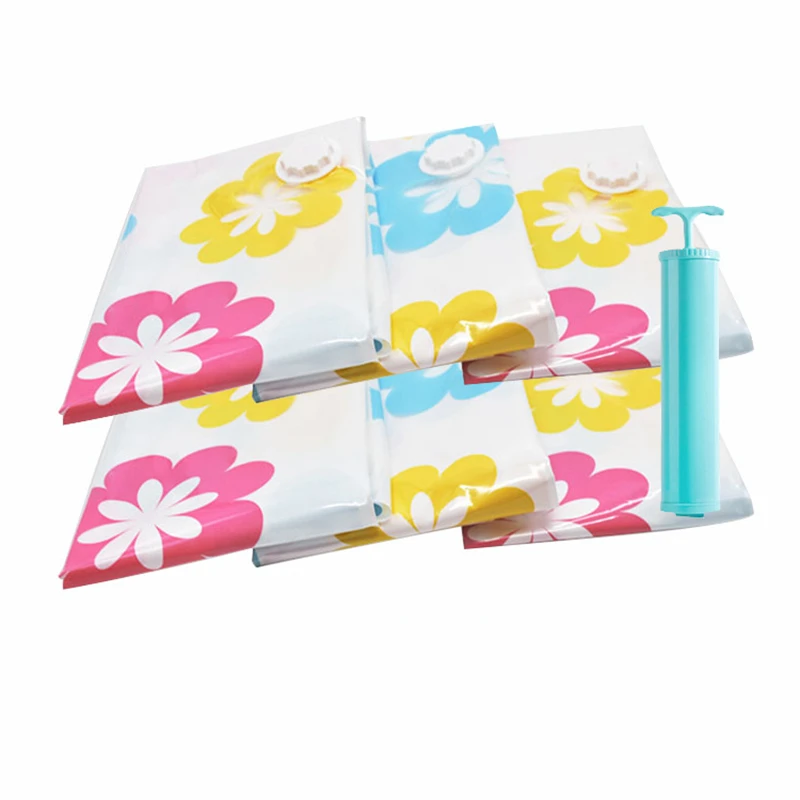 Вакуумная упаковочная вакуумная сумка для хранения с ручным насосом одежды