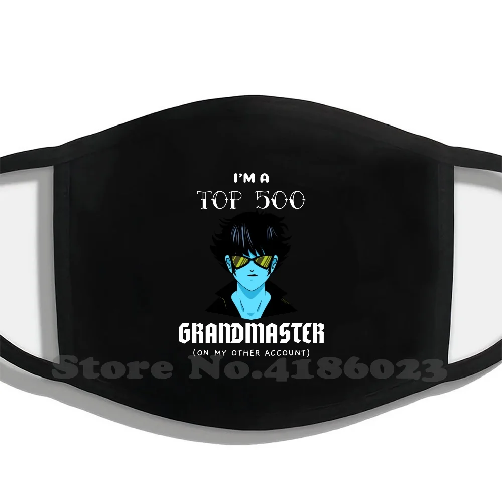 

I'M A Top 500 Grandmaster On My Other Account Printing Washable Breathable Reusable Cotton Mouth Mask Gamer Gamers Video Games