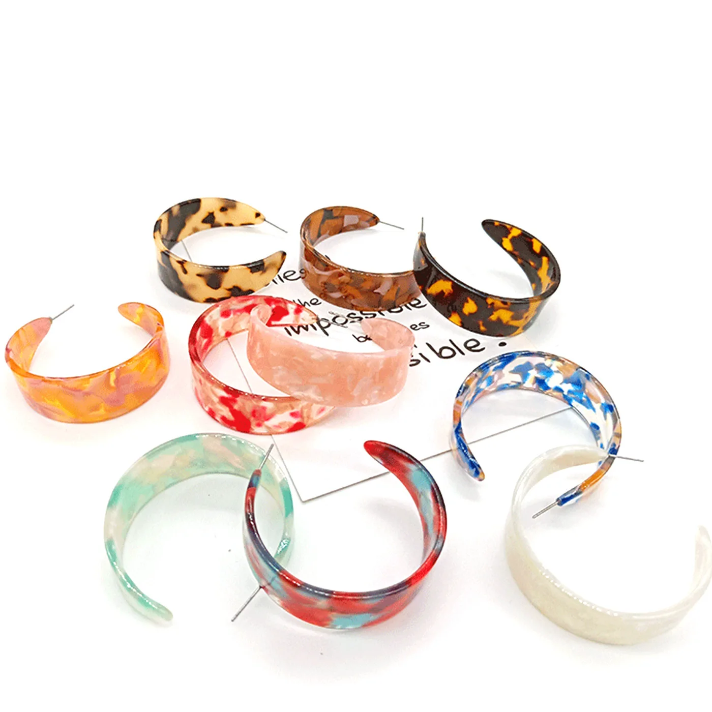 

Leopard acrylic earrings - earrings for women - hoop earrings - vintage earrings - big earrings - women earrings