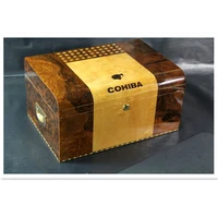 luxury cohiba cedar wood humidor cabinet with hygrometer and humidifier fit 100 cigar humidor case box ch 018