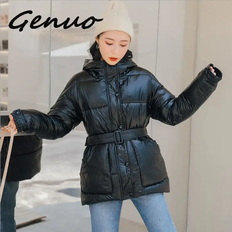 Женское зимнее пальто с поясом свободного покроя 2 цвета|Женские парки| |