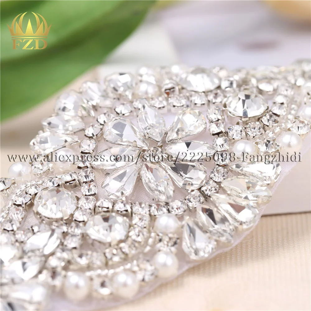 1 шт. Свадебная пришивная персиковая кристаллическая аппликация Стразы