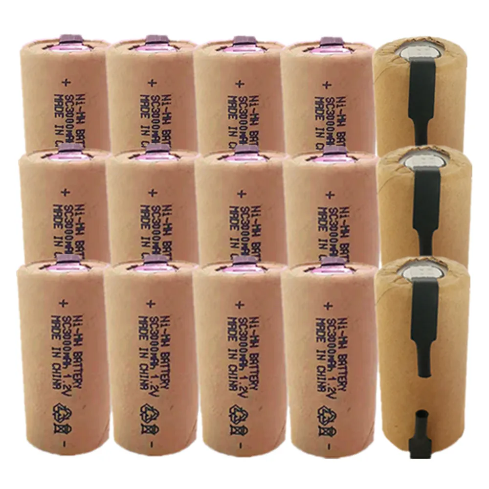 15 шт. NIMH SC 1 2 V 3000mah sub c аккумуляторные электроинструменты батарея Батарея разрядка