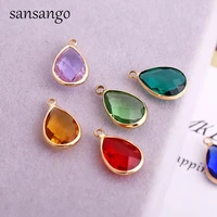 10pcslot water drop shape crystal charms pendants for jewelry making bracelet necklace keychain accessories