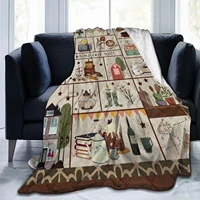 retro daily stitching patchwork flannel fleece blanket for couch bed sofa ultra soft cozy blankets for kids