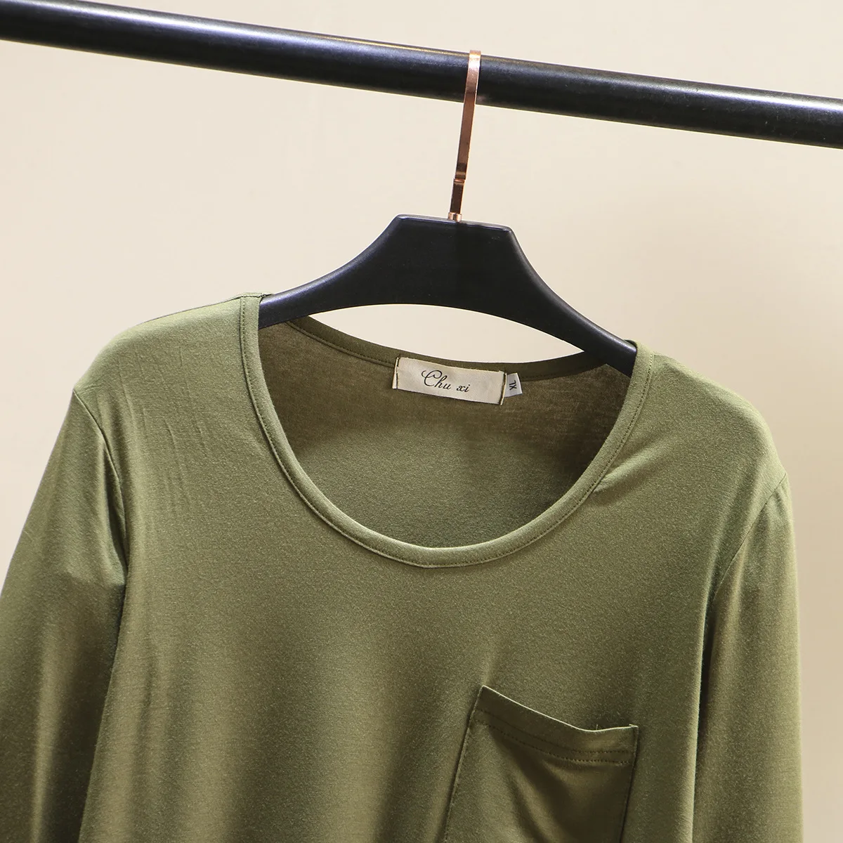 Базовая женская футболка с длинным рукавом весна 2020 о-образный вырез простые