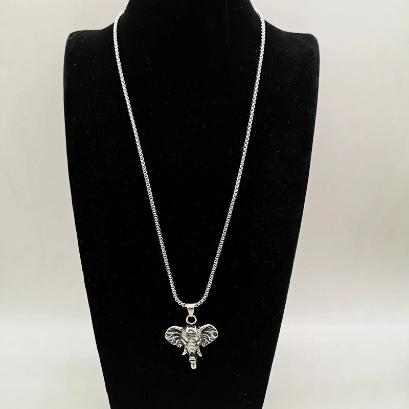

316L Stainless steel Animal elephant pendant necklace vintage silver color cute elephant necklace fashion jewelry